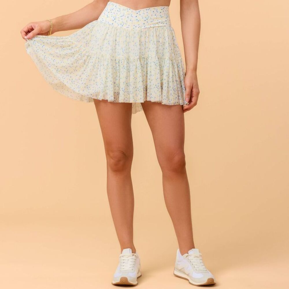 Blogilates Women's Mommy & Me Ballerina Skort - White Floral Print S